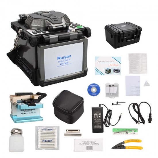 Original RY-F600 Fusion Splicer with Optical Fiber Cleaver automatic focus function 5.6 LCD