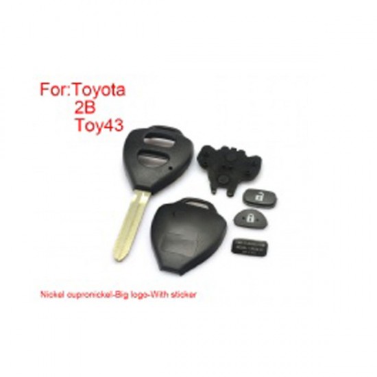 Remote Key Shell 2  Buttons with Sticker for Toyota Corolla