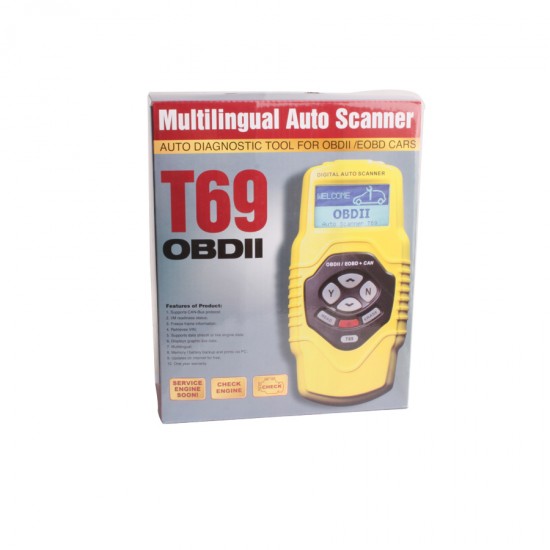 Buy OBDII Auto Vehicle Scanner Diagnostic Tool T69(multilingual,updatable)