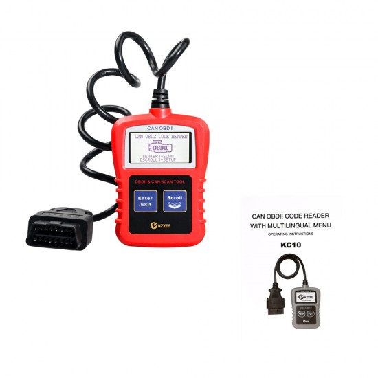 KZYEE KC10 Universal OBD II & CAN Multi-Language Code Reader