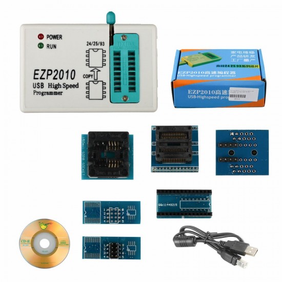 Full Set EZP2010 Plus 6 Adapters Updated EZP 2010 25T80 BIOS High Speed USB SPI Programmer