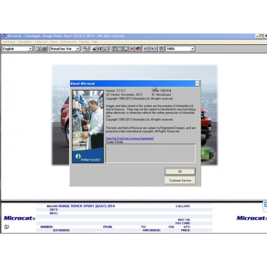 NEW & Latest  Microcat Electronic Parts Selling System 2013.07 For Land Rover