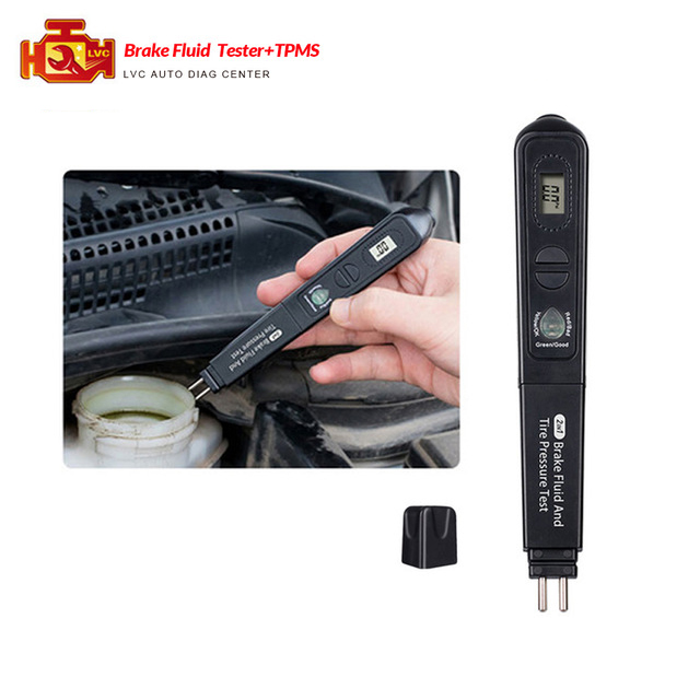 Brake Fluid Liquid Tester Pen + Tire Pressure Tester 2 in 1 