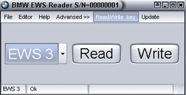 Press the Write button and touch the same point on the EWS board with the tester fixed to the device