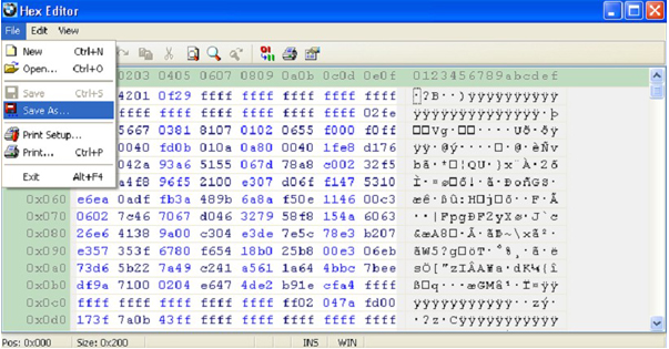 EEprom memory file window will open