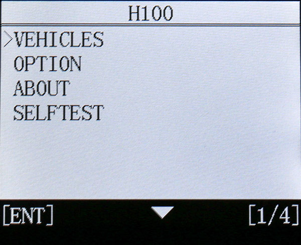 OBDSTAR H100 Menu