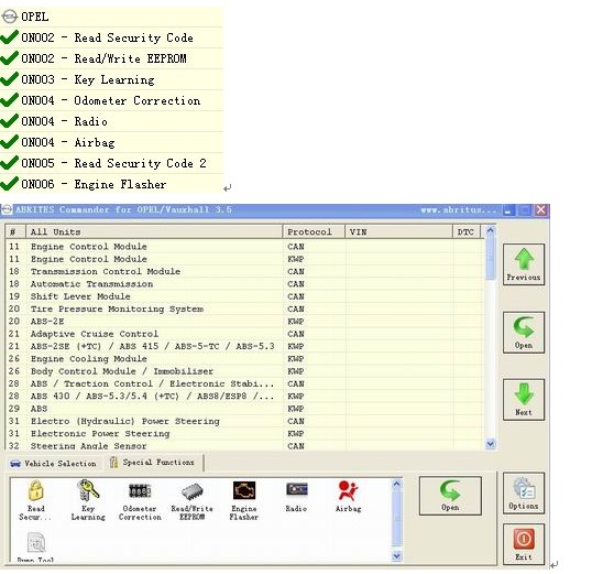 orv commander supported functions